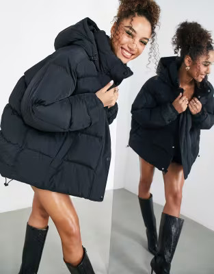 ASOS EDITION oversized puffer jacket in black | ASOS (Global)