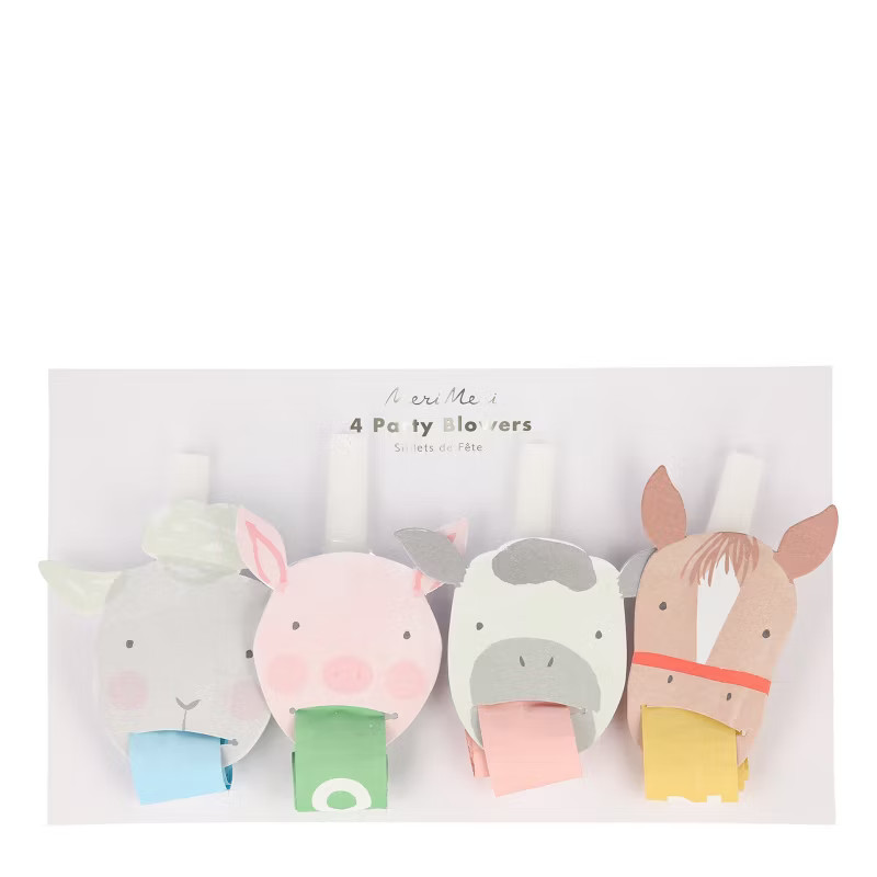 Meri Meri On The Farm Party Blowers (Pack of 4) | Target