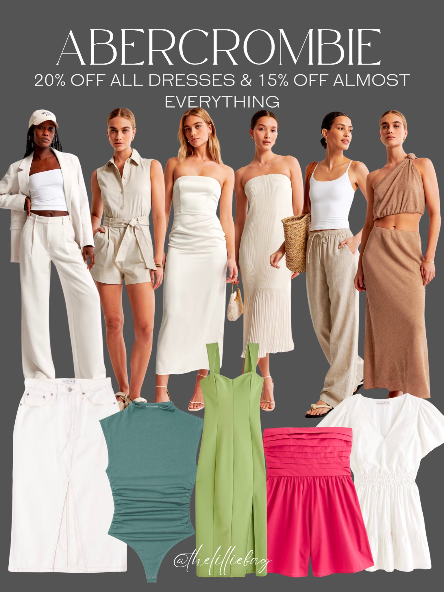 Abercrombie & Fitch 20% off ALL dresses! Plus an additional 15% off almost everything.

White dress. Wedding guest dress. Midi dress  Summer dress. Summer outfits. Matching sets. 

#LTKunder100 #LTKsalealert #LTKwedding