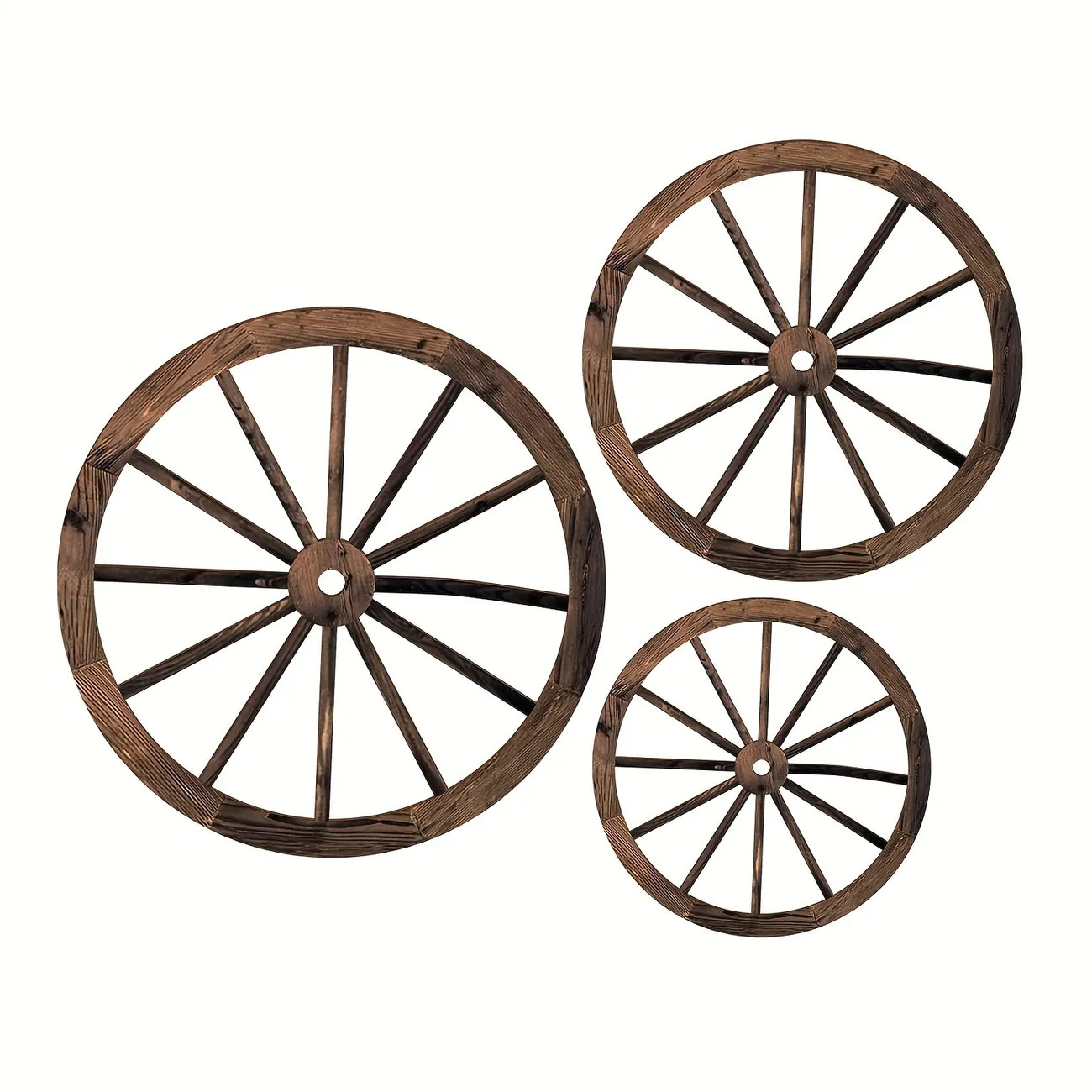 3pcs, Wooden Wagon Wheel Decor Old Western Wall Decor Farmhouse Wagon Wheels Rustic Yard Wall Art... | Temu Affiliate Program