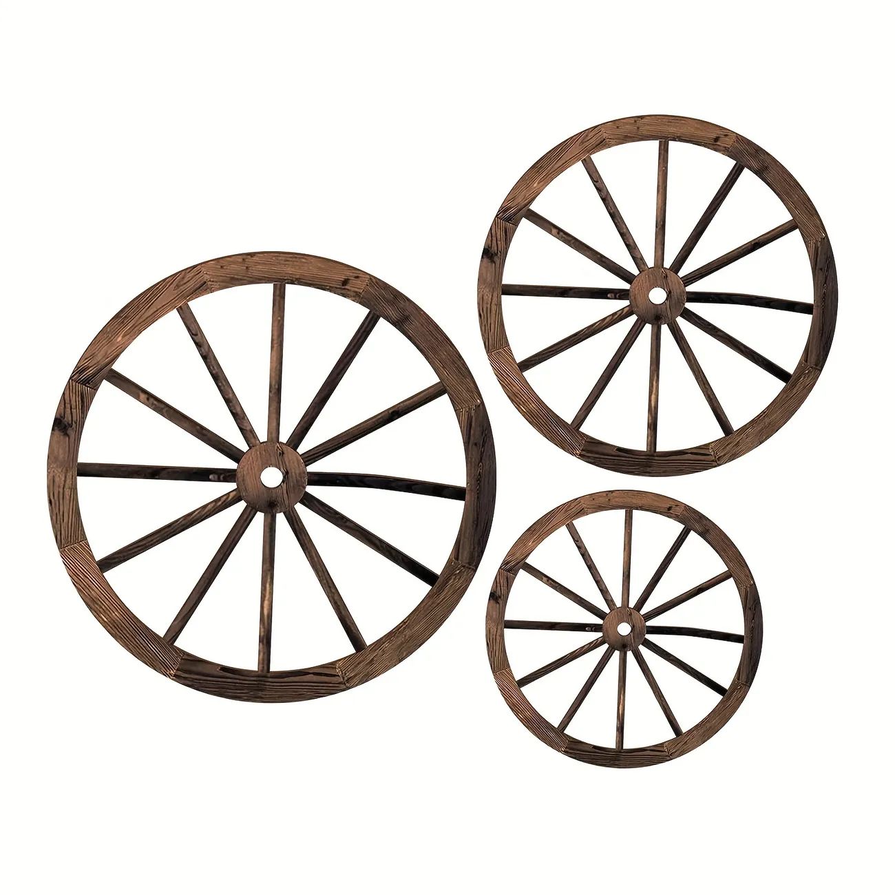 3pcs Rustic Wooden Wagon Wheel Decor - Perfect for Farmhouse Wall Art & Garden Home Bar Decoratio... | Temu Affiliate Program