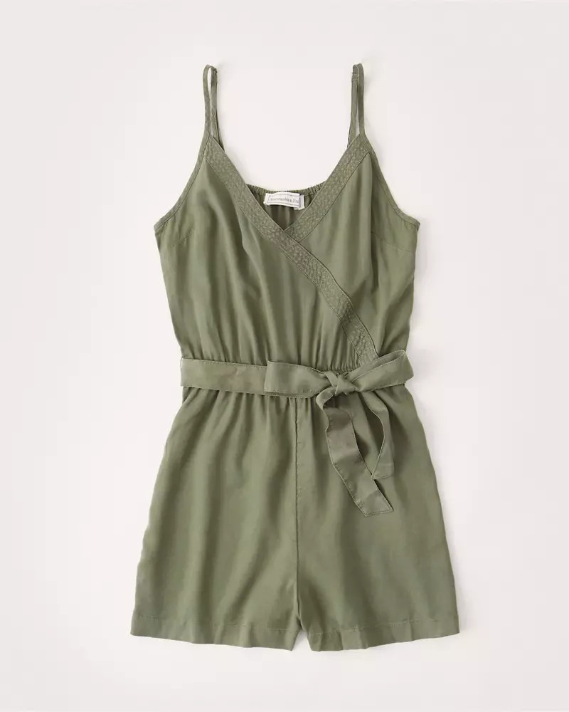 Tie-Front Romper | Abercrombie & Fitch (US)