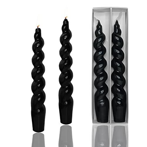 Black Candles Halloween Taper Candles Twisted Candlesticks Unscented Spiral Candles Stick Dinner Candle | Amazon (US)