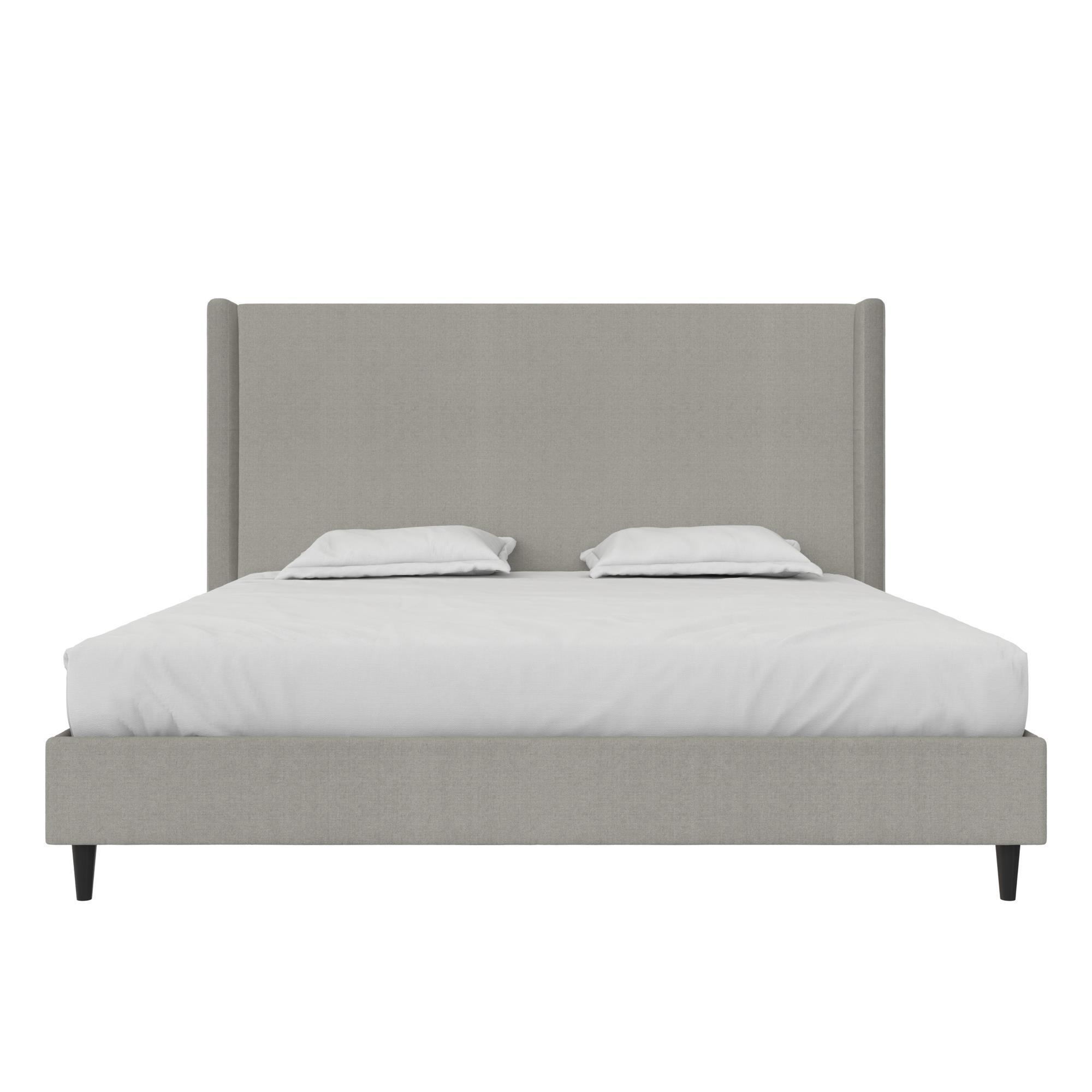 DHP Eveline Upholstered Platform Bed Frame with High Wingback Headboard, King, Textured Gray Canv... | Walmart (US)