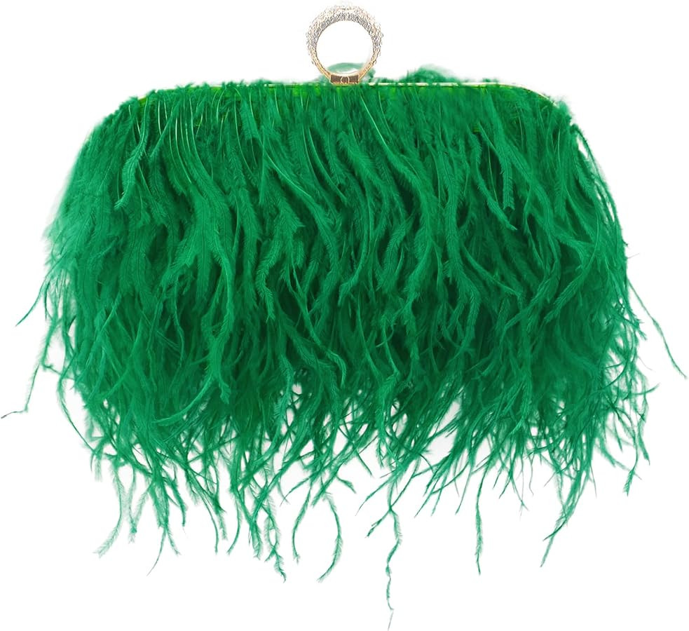 Miuco Women Feather Clutch Purse Shoulder Crossbody Bag Evening Handbags | Amazon (US)