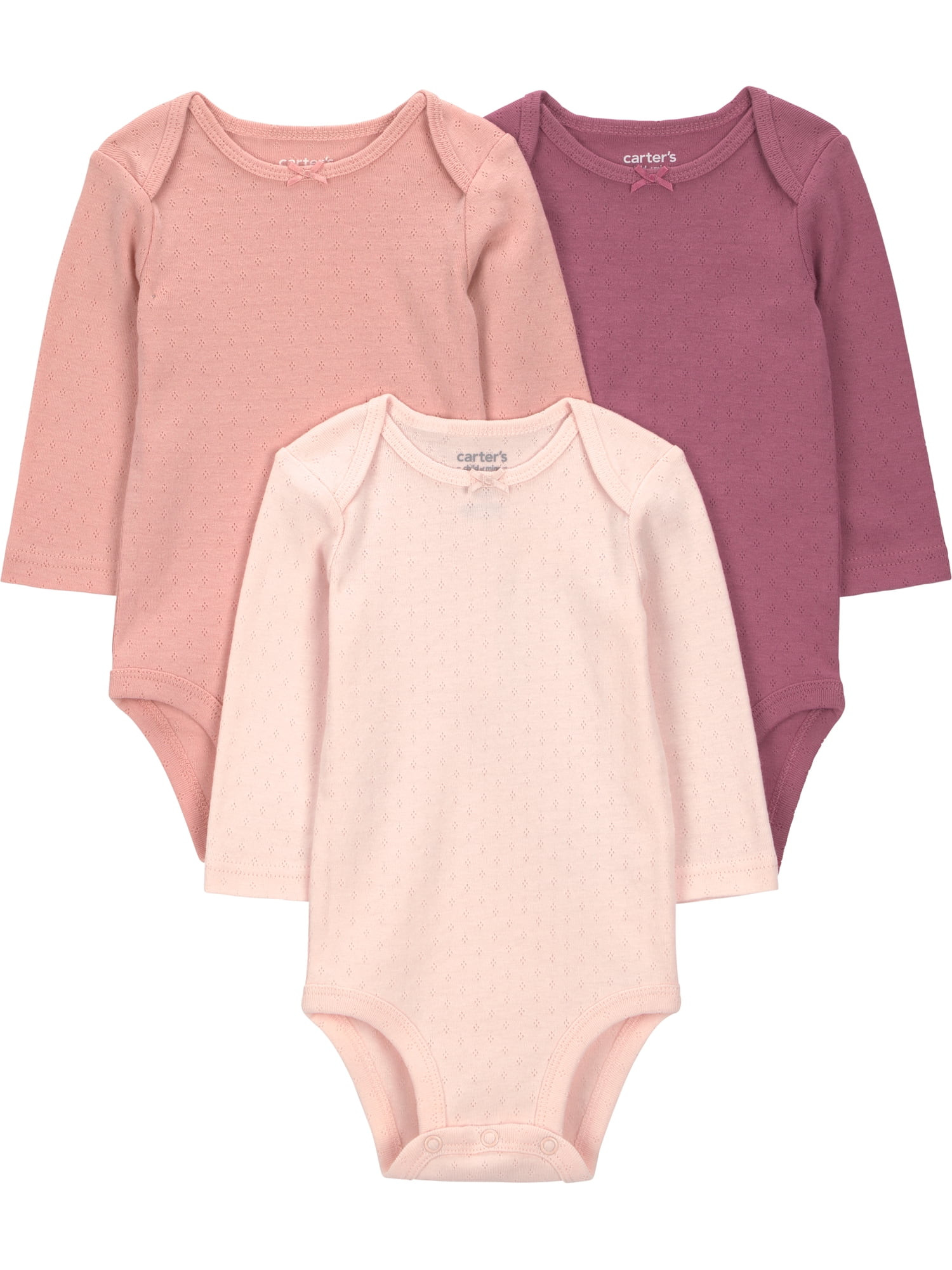 Carter's Child of Mine Baby Girl Bodysuits, 3-Pack, Sizes Preemie-18 Months | Walmart (US)