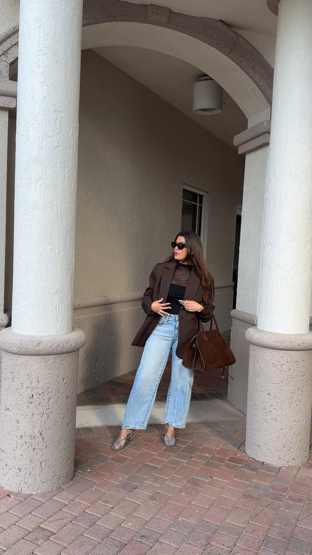 Effortless chic with a little girl boss energy ✨
This look is the perfect mix of workwear casual and everyday cool — Abercrombie jeans, a tailored blazer, a sheer top for texture, and oversized sunglasses to pull it all together.

Finished with a suede bag that adds warmth and polish, this outfit works for a girls’ date, coffee meetings, errands, or those days when you want to look put together without trying too hard.

Confident. Timeless. Chic. 🤍
Would you wear this for work or a casual date?

⸻
Abercrombie jeans outfit, blazer outfit women, workwear casual outfit, chic casual style, girl boss outfit, girls date outfit, casual workwear women, oversized sunglasses outfit
sheer top outfit, suede bag outfit, everyday chic look, modern workwear style, women casual blazer outfit, neutral fashion women, effortless chic outfit, coffee date outfit women, Pinterest outfit inspo, TikTok fashion trends, elevated casual wear

#LTKOver40 #LTKSaleAlert #LTKWorkwear

#LTKSaleAlert #LTKootd #LTKdayinmylife

#LTKWorkwear #LTKSpringSale #LTKOver40