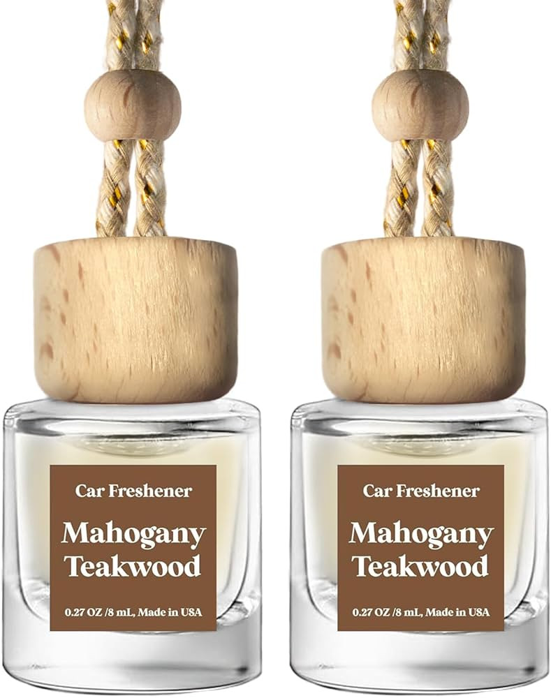 C Classy Car Air Freshener Hanging 2 Pack, Mahogany Teakwood Essential Oil Diffuser for Cars, Cut... | Amazon (US)