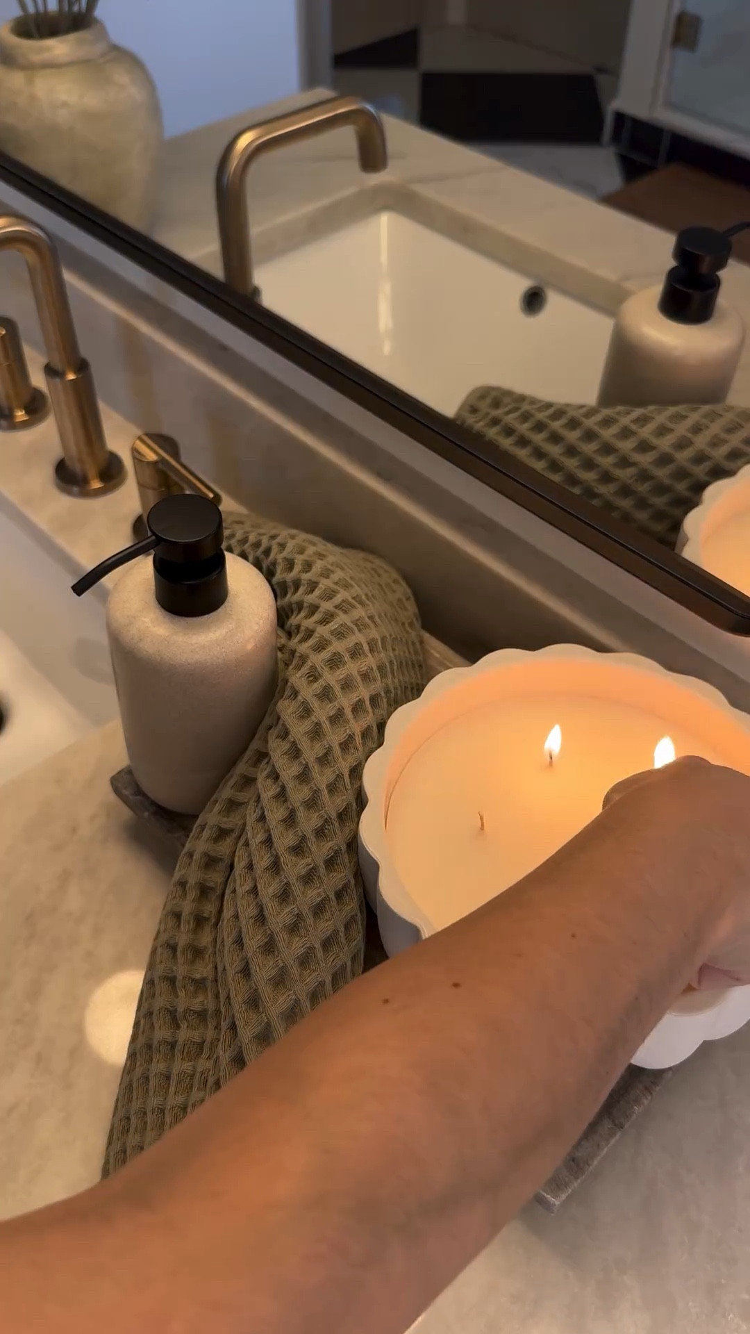 Transform your bathroom into a spa retreat by simply styling your countertop. A soft candlelight sets the mood for relaxation. Link in my bio for the Amazon links 🤍 #bathroomstyle #bathroom #bathroominspo #spabathroom #spa #bathroominspiration #bathroomideas #bathroomdecor #bathroomremodel #bathroom

Comment SHOP below to receive a DM with the link to this post on my LTK ⬇ https://liketk.it/5Jl2W

#LTKHome