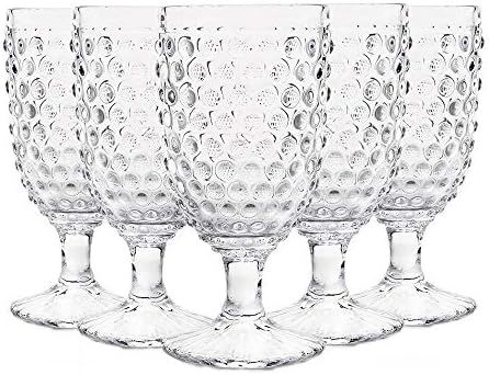 Hobnail Old Fashioned Iced Beverage Goblet 13 oz. set of 6, Premiun Glass Set for Wine, Soda & Ju... | Amazon (US)