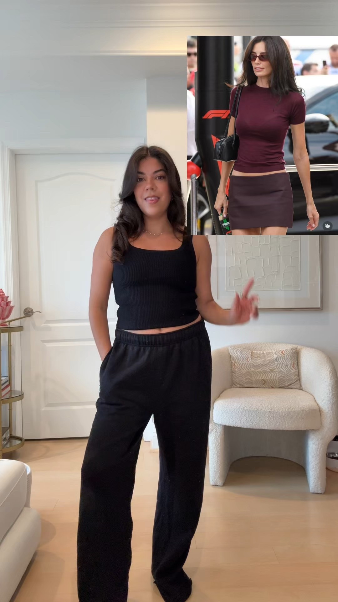 All burgundy outfit for fall — inspired by Rebecca Donaldson’s paddock style 

Formula 1, F1, WAGs style, paddock style, red outfit, black bag, freja NYC, Aritzia, alo yoga, theory 

#LTKPetite #LTKStyleTip