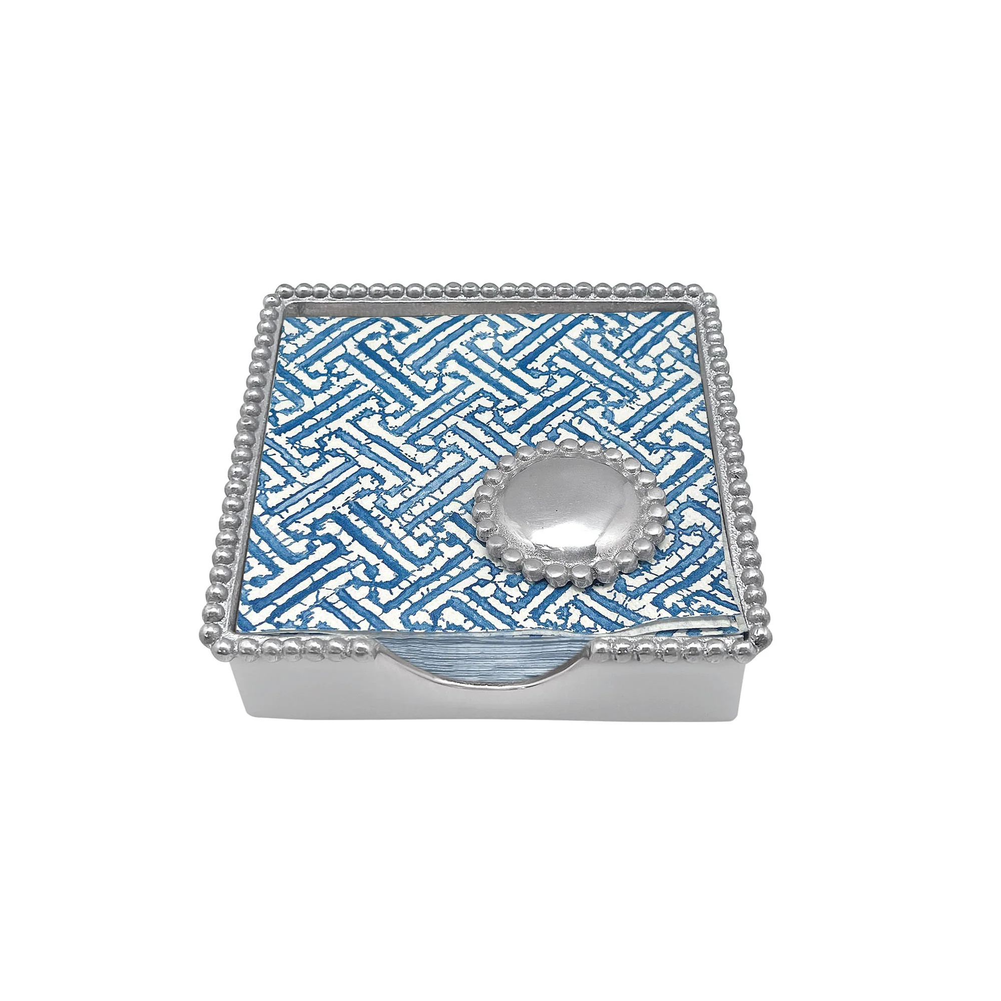 Round Pearled Beaded Napkin Box Set | Mariposa