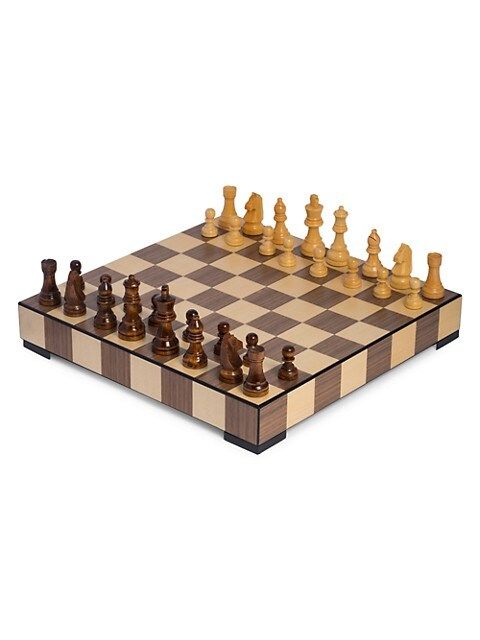 Bey-Berk 33-Piece Walnut Wood Chess &amp; Checkers Set on SALE | Saks OFF 5TH | Saks Fifth Avenue OFF 5TH