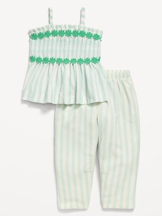 Sleeveless Smocked Crinkle Top and Pants Set for Toddler Girls | Old Navy (US)
