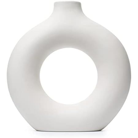 INGLENIX Grey White Ceramic Vases Nordic Minimalism Style Decoration for Centerpieces, Kitchen, Offi | Amazon (US)