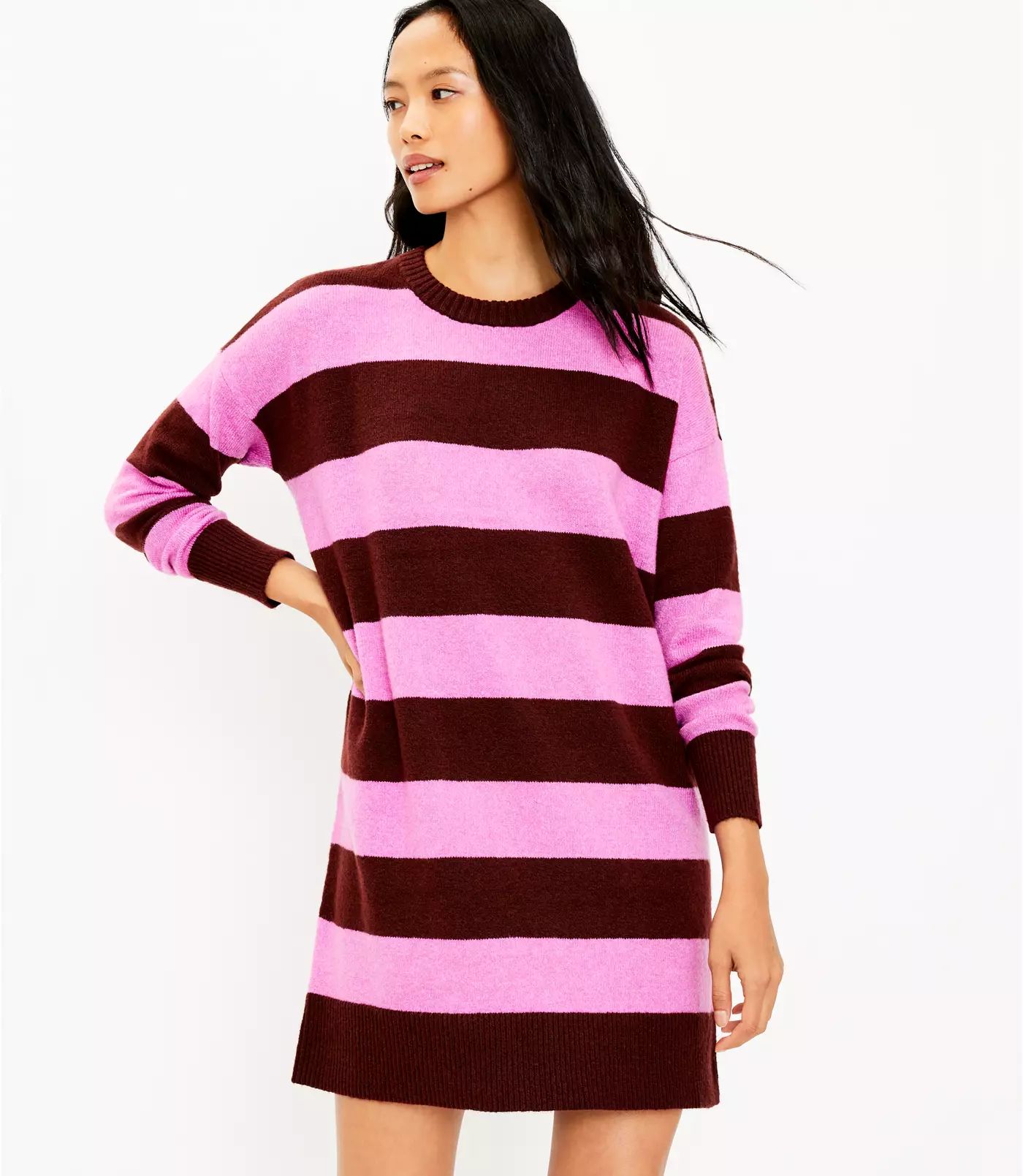 Striped Oversized Sweater Dress | LOFT
