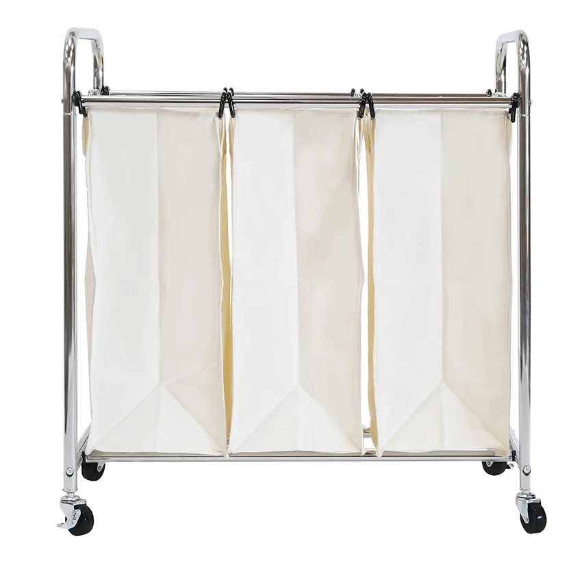 Seville Classics 3-Bag Heavy-Duty Laundry Sorter, White | Walmart (US)
