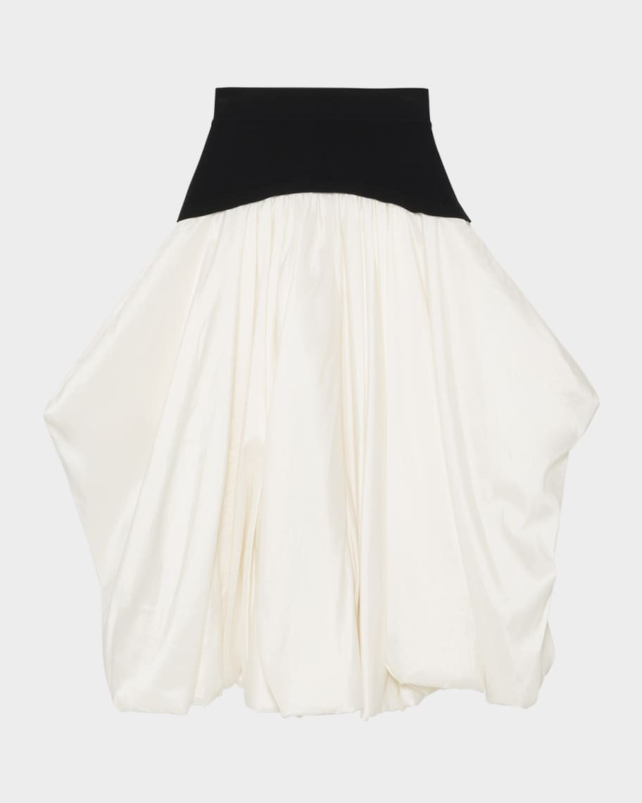SIMKHAI Corinn Bubble Taffeta Midi Skirt | Neiman Marcus