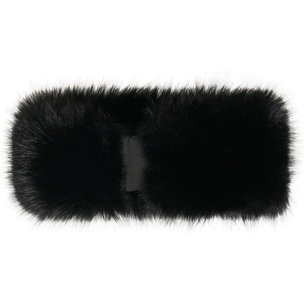 Naked Wardrobe Faux Fur Headband in Black at Nordstrom | Nordstrom