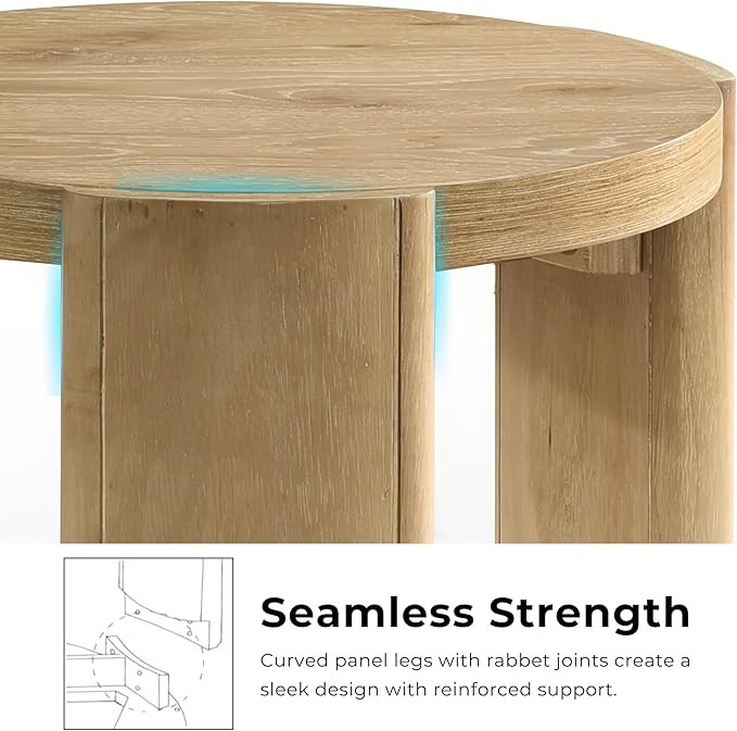 Furniture of America Carys Modern Contemporary Solid Wood 20-inch Round End Table with Plinth Bas... | Amazon (US)