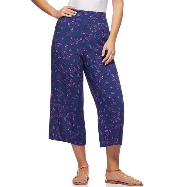 Sofia Jeans by Sofia Vergara Arcadia Floral Crop Wide Leg Pants, Women's | Walmart (US)