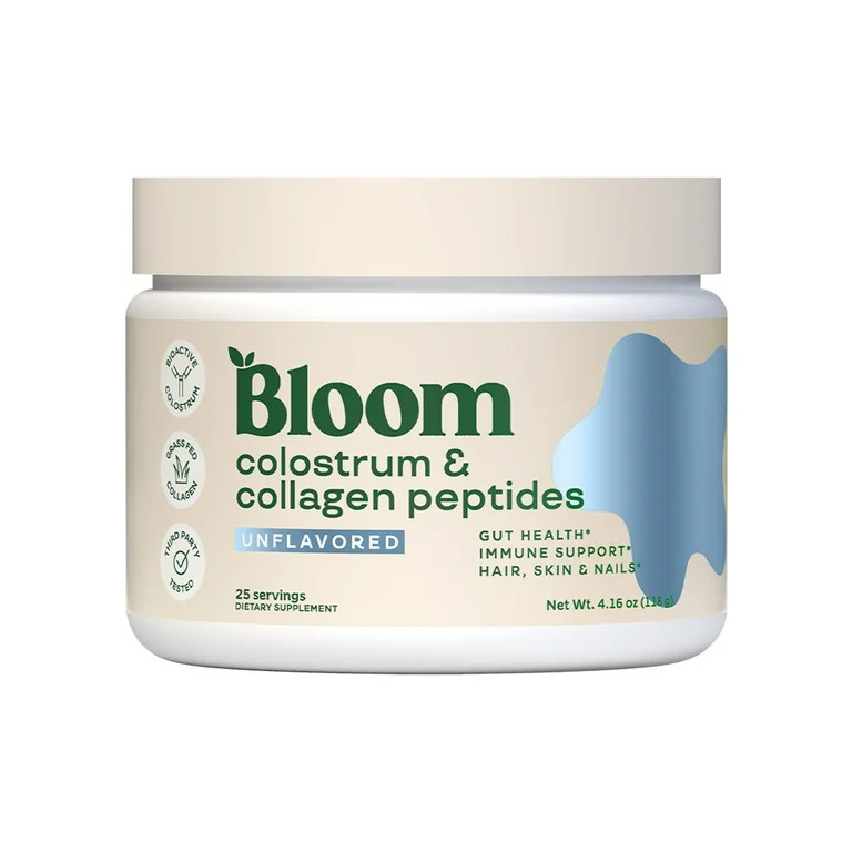 Bloom Colostrum & Collagen Peptides Powder, Unflavored, 25 Servings | Walmart (US)