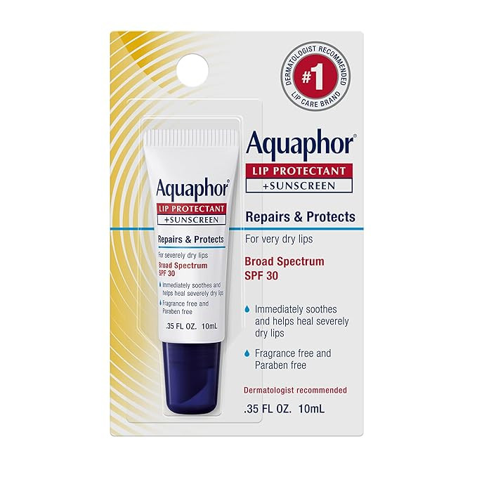 Aquaphor Lip Protectant and Sunscreen Ointment - Broad Spectrum SPF 30 - Relieves Chapped Lips - ... | Amazon (US)