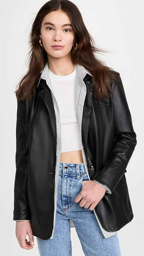 Faux Leather Blazer | Shopbop