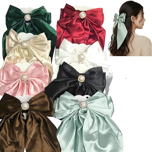 Laço de Cabelo Grampo Elegante com Laço de Cetim Sedoso, Cauda Longa Presilhas de Cabelo Cores ... | Amazon (BR)
