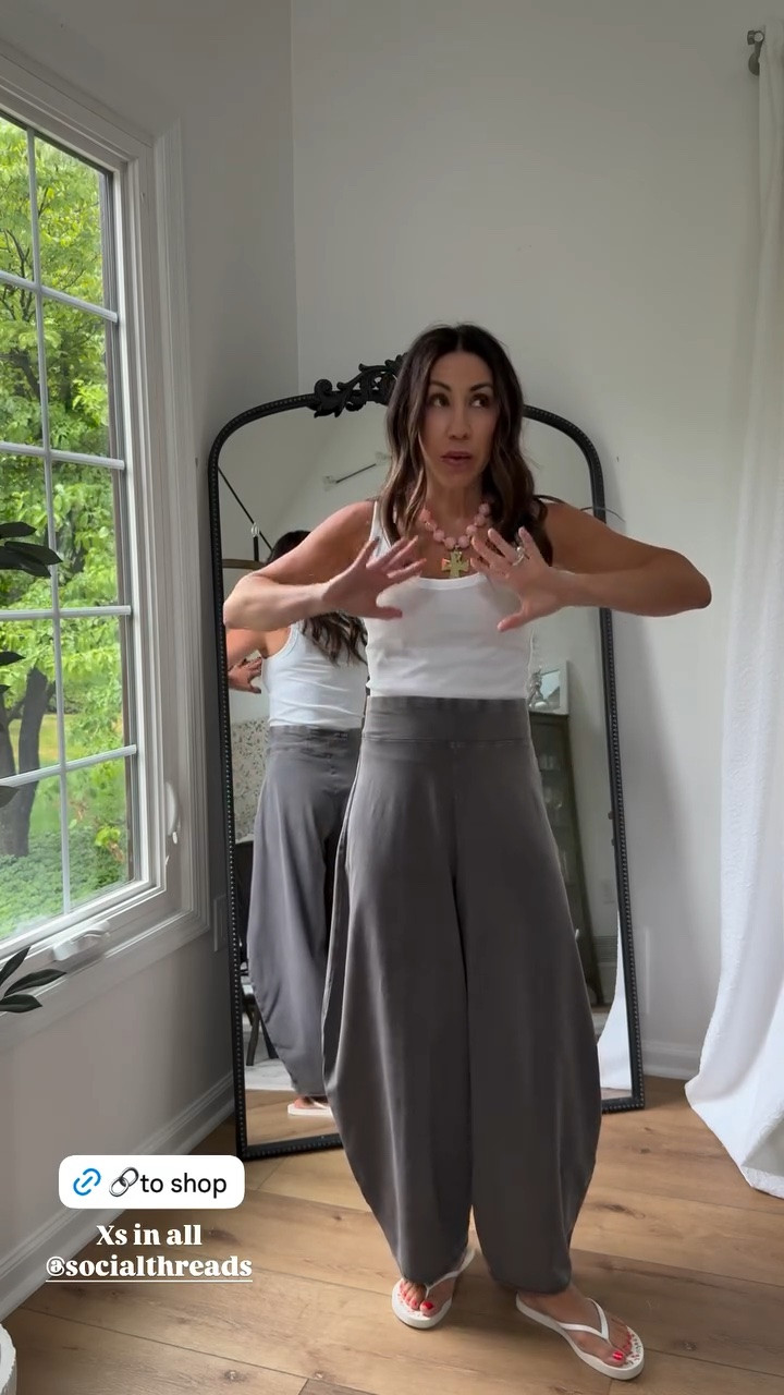 Xs barrel sweatpants. XS white tank top

#LTKOver40 #LTKPetite