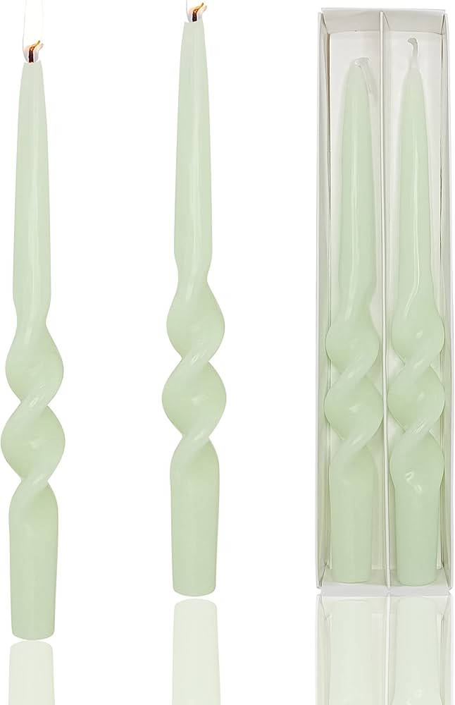 Spring Candles Green Taper Candles Unscented Candlesticks for Wedding Dinner Party Home Decoratio... | Amazon (US)