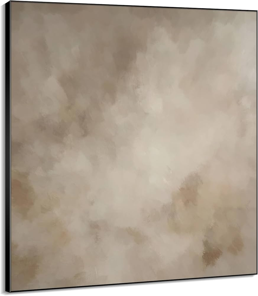 60"x60" XL Framed Wall Art - Abstract Beige and Taupe Marble Effect (Frame Assembly Required) | Amazon (US)