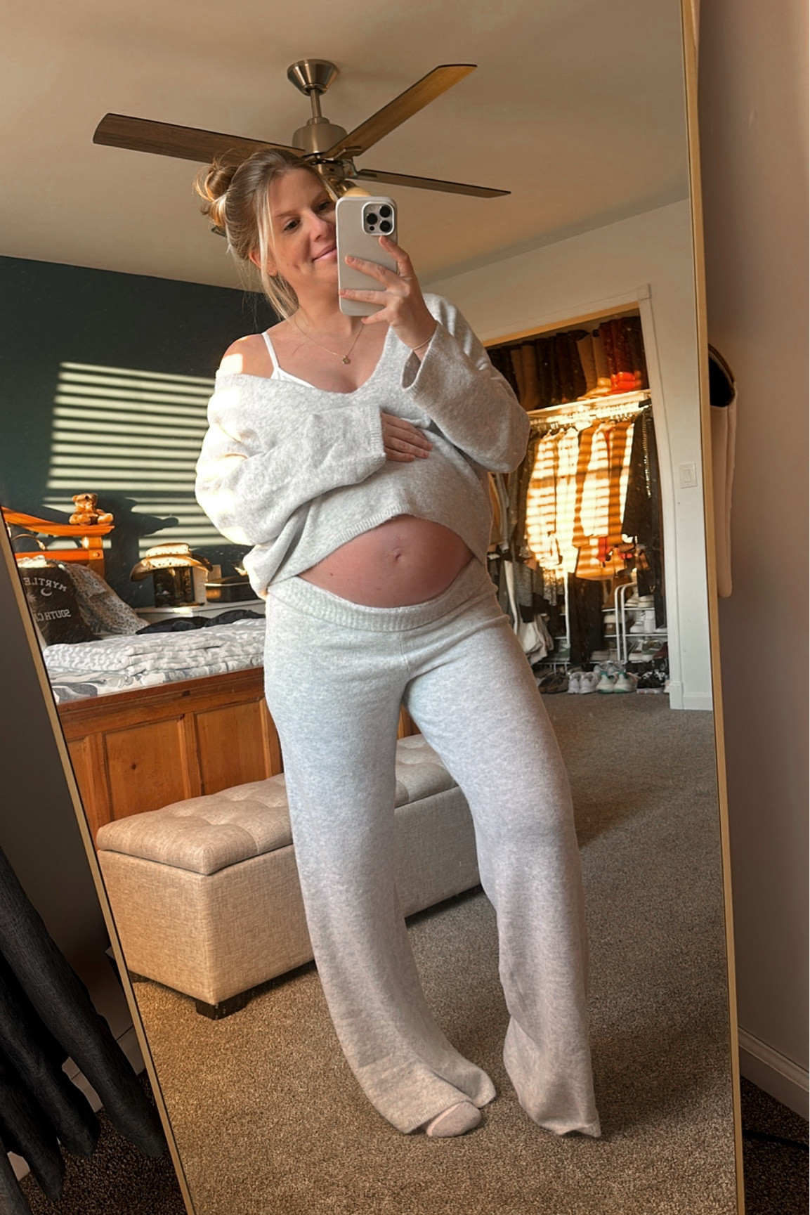 S top
S bottoms
M bralette

Non-maternity! Other than the bralette (normally a small), these are all my pre-pregnancy sizes too. I’d say TTS or even go down if in between. Super soft and stretchy!

#LTKBump #LTKFindsUnder100 #LTKFindsUnder50