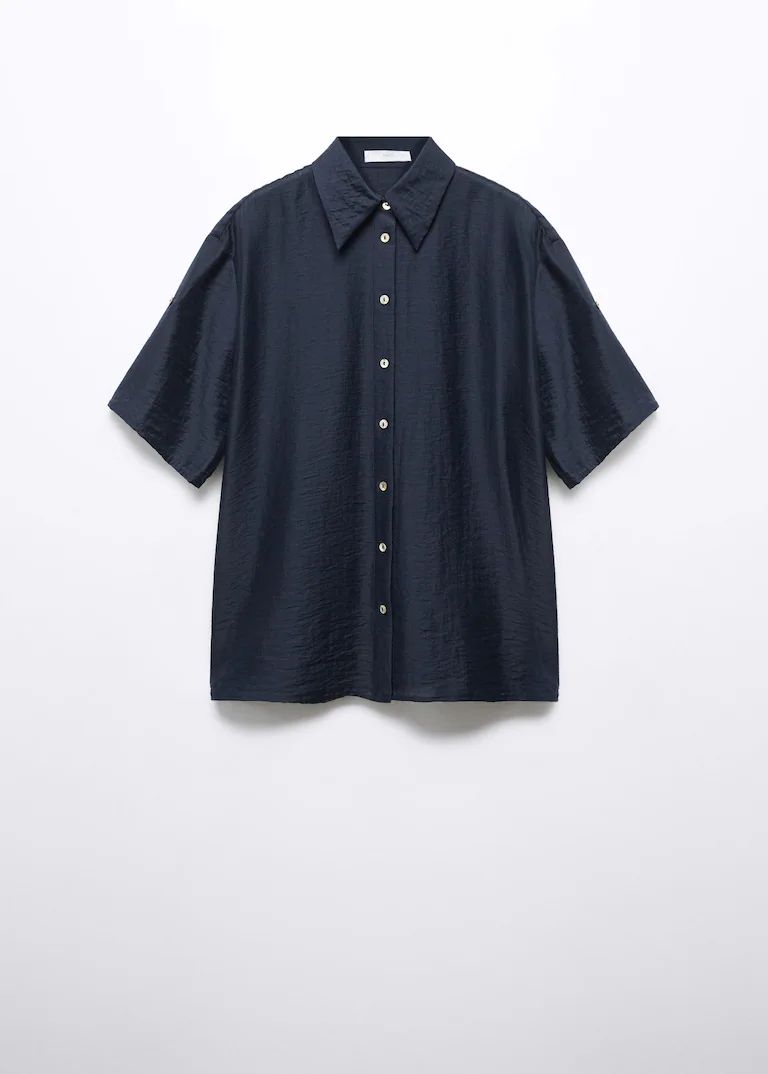 Search: Navy satin button shirt (1) | Mango USA | MANGO (US)