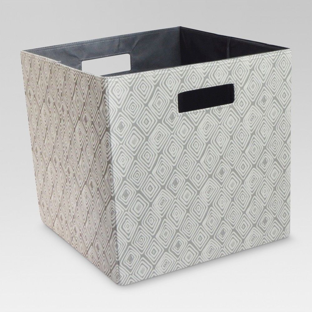 13"" Fabric Cube Storage Bin Gray Diamonds - Threshold | Target