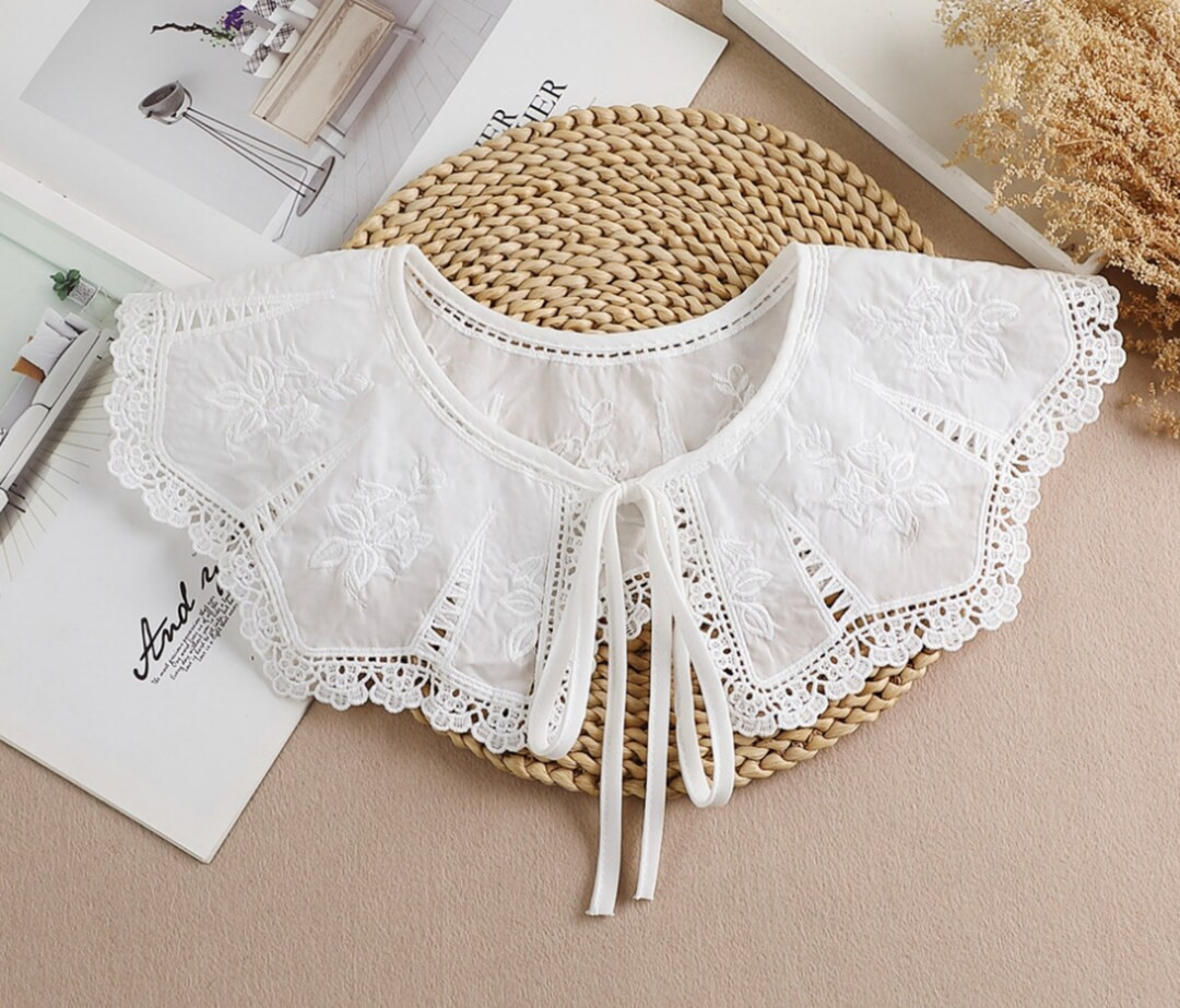 Off White Fake Collar / Cotton Collar / Removable Fake Collar / Detachable Collar / False Collar ... | Etsy (UK)