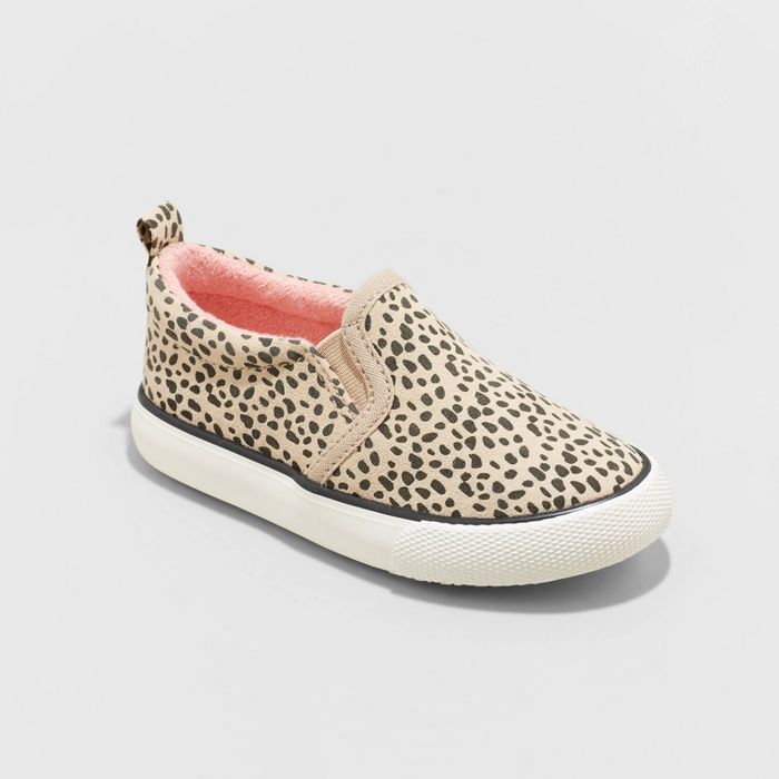 Toddler Girls' Zelia Slip-On Apparel Sneakers - Cat & Jack™ Brown | Target
