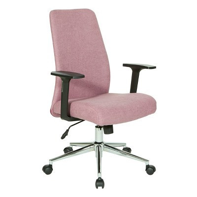 Evanston Office Chair Orchid - OSP Home Furnishings: High Back, Lumbar Support, Chrome Base | Target