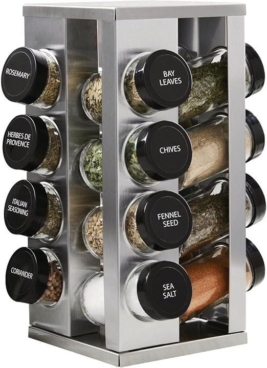 Kamenstein 16 Jar Heritage Revolving Countertop Spice Rack Organizer with Spices Included, FREE S... | Amazon (US)