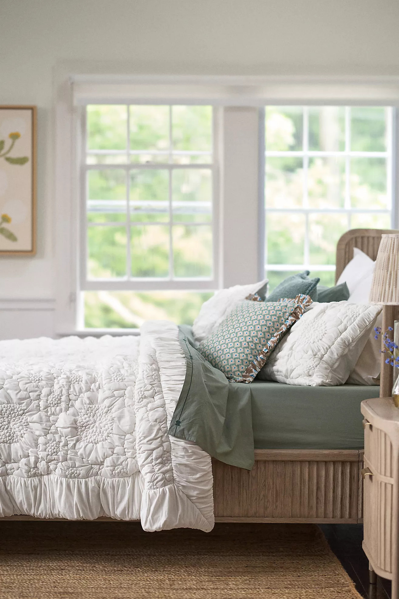 Dahlia Cotton Jersey Floral Quilt | Anthropologie (US)