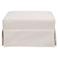 Namesake Crawford Modern Classic Cream Eco Performance Gliding Ottoman | Kathy Kuo Home