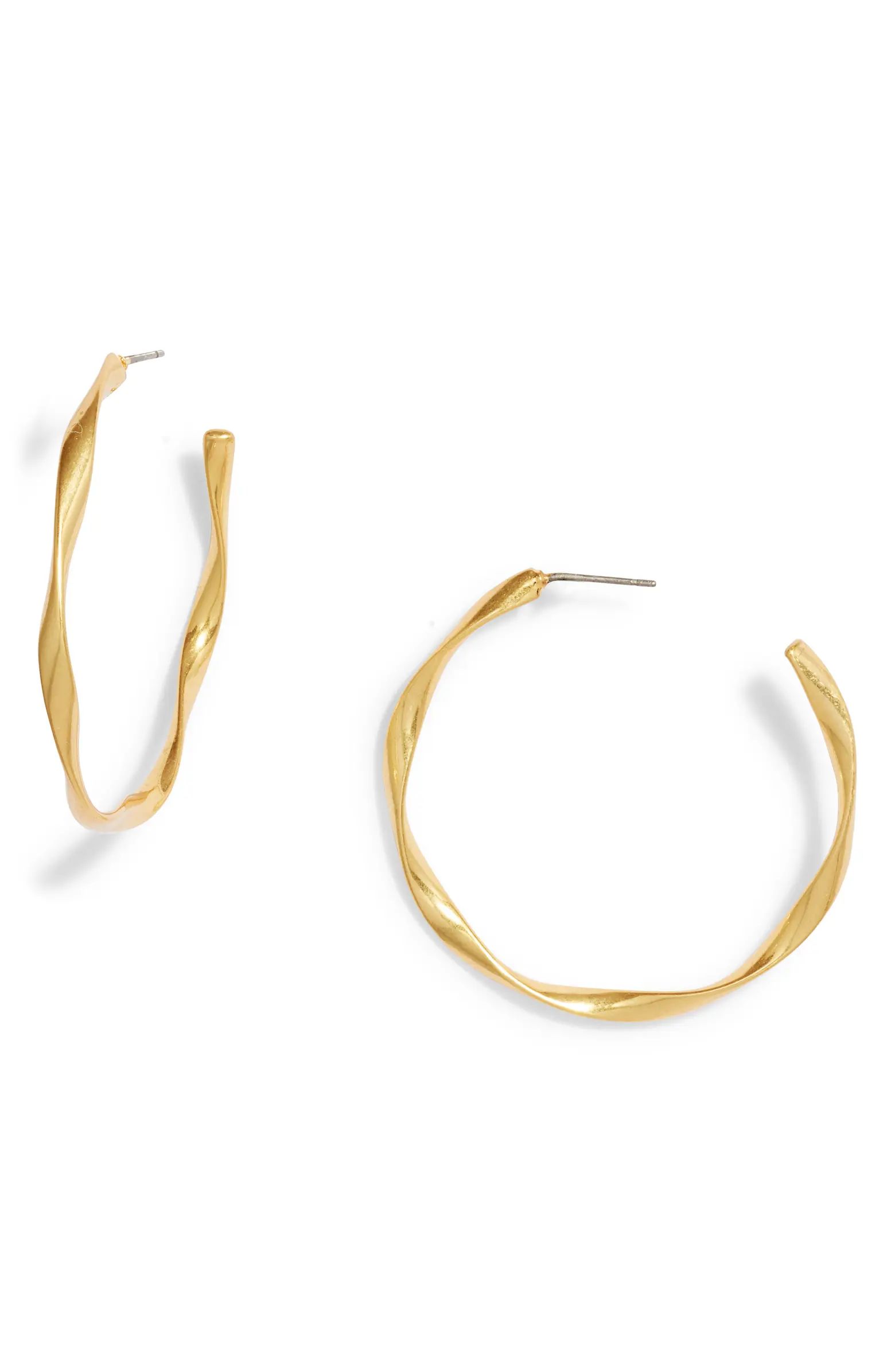 Madewell Large Twirl Hoop Earrings | Nordstrom | Nordstrom