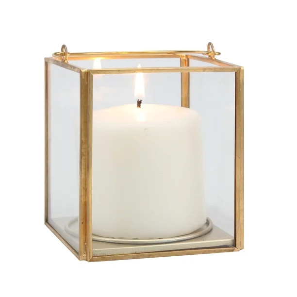 Better Homes & Gardens Glass and Gold Small Lantern | Walmart (US)