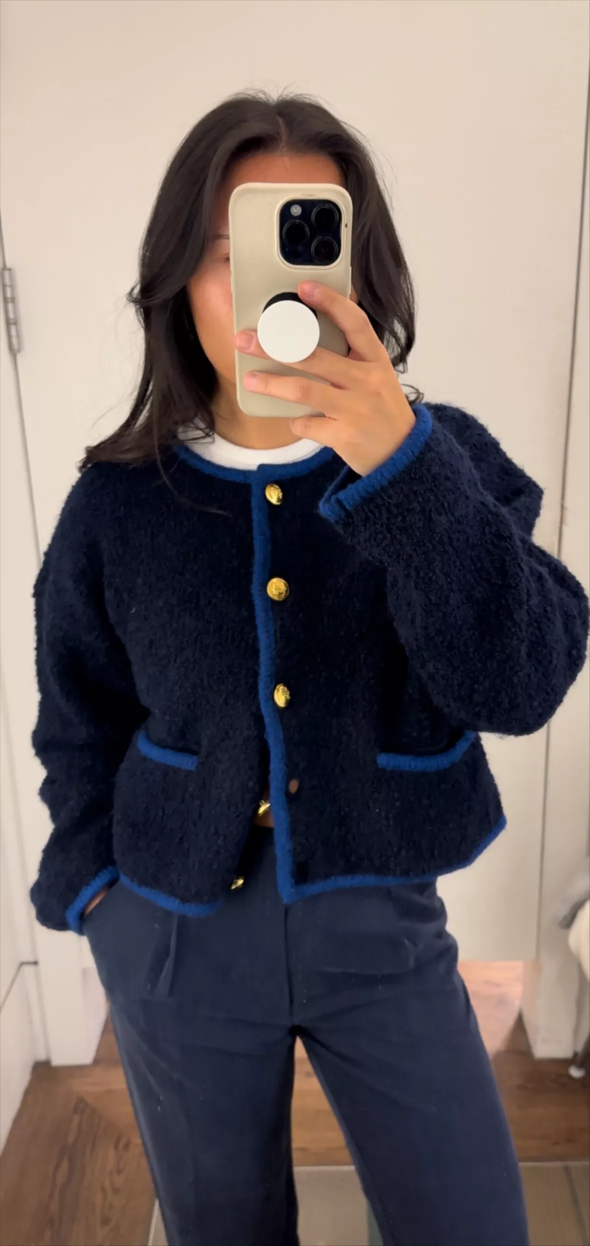 Boucle Cropped Sweater Jacket