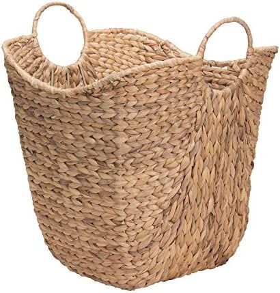 Household Essentials ML-4002 Tall Water Hyacinth Wicker Basket with Handles | Natural, Brown, Nat... | Amazon (US)