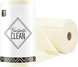 Fantasticlean Microfiber Cleaning Cloth Roll -75 Pack, Tear Away Microfiber Towels, 12" x 12", Re... | Amazon (US)