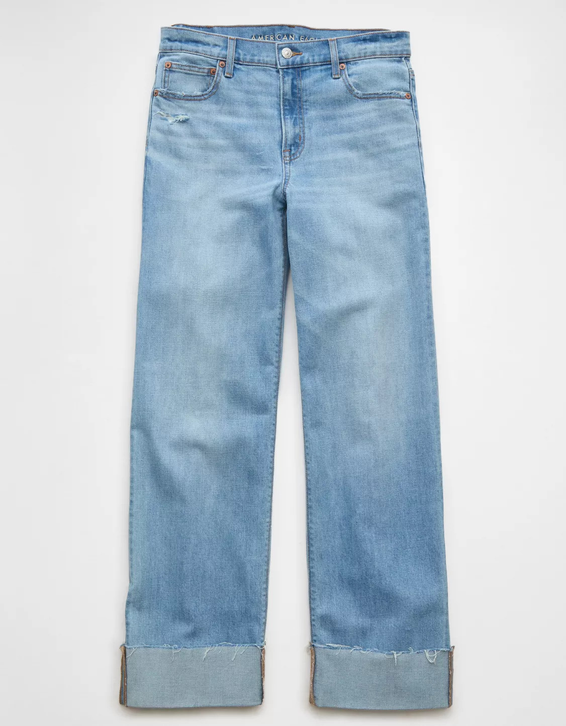 AE Stretch High-Waisted Stovepipe Cuffed Jean | American Eagle Outfitters (US & CA)