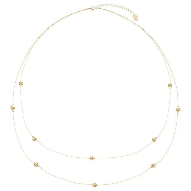 Time and Tru 32" Long 2-Layer Gold Tone Necklace for Women | Walmart (US)