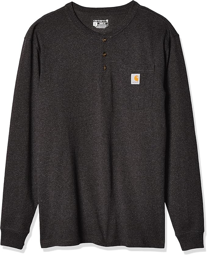 Carhartt Men's Loose Fit Heavyweight Long-Sleeve Pocket Henley T-Shirt | Amazon (US)