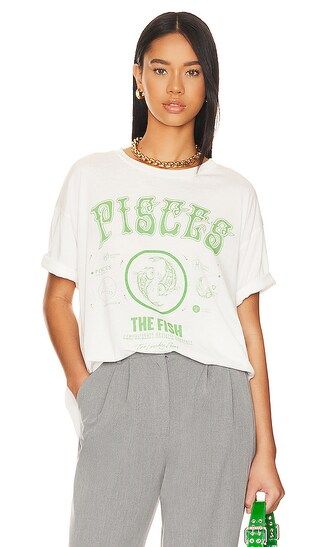 Vintage Pisces Oversize Tee in White | Revolve Clothing (Global)